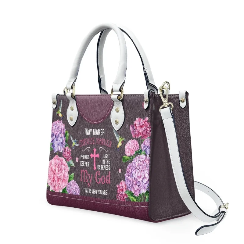 Bolsa de couro para mulheres, Way Maker, milagreiro, colibri monograma, Western Star Design, senhoras Casual Totes