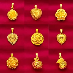 2026 New Fake 24K Real Gold 45CM Necklace Electroplated Love Pendant Peach Heart Flower Apple Lady Woman Valentine's Day Gift
