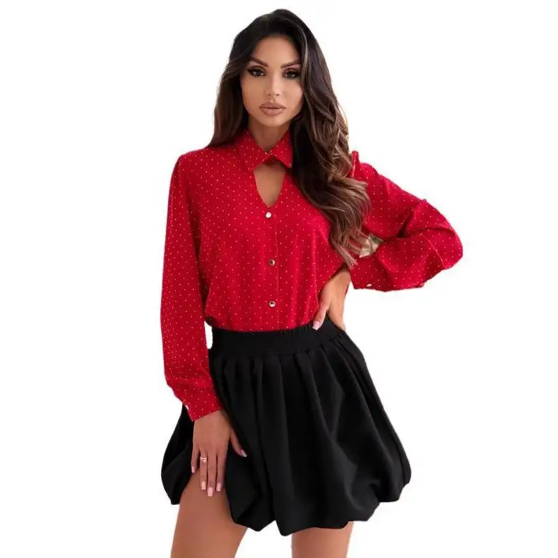 Tessuto in poliestere regolare singolo lungo Sve irt da donna, colore puro indeformabile, abbigliamento premium da donna primavera 2025