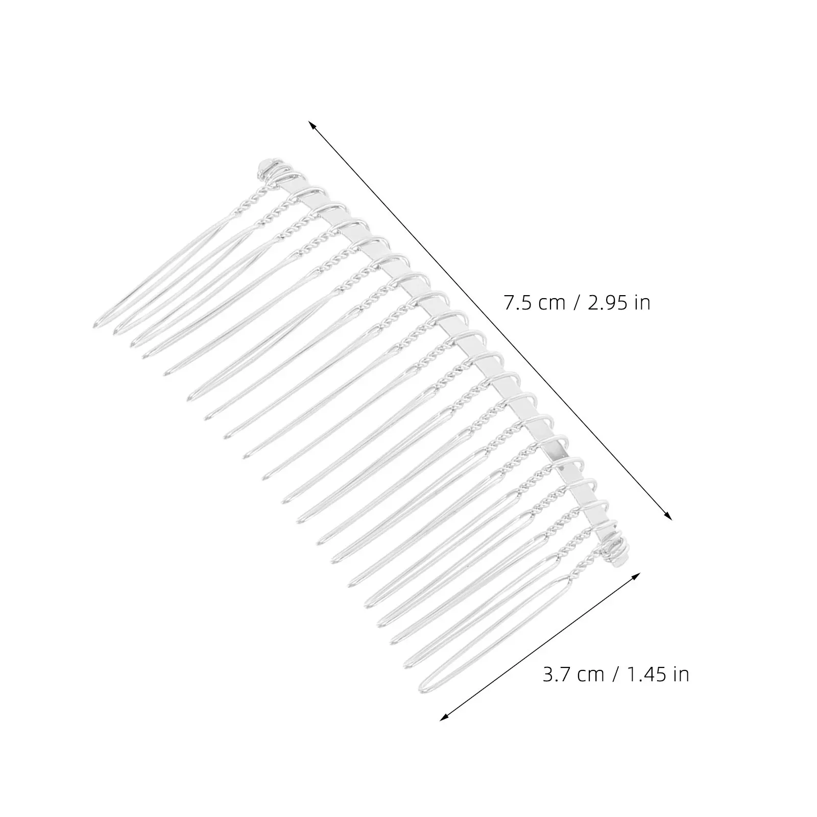 Metal Wire Hair Clip Comb 7.8cm 20 Teeth Fancy Bridal Wedding Veil Comb DIY Hair Clip for Fascinators Headdresses