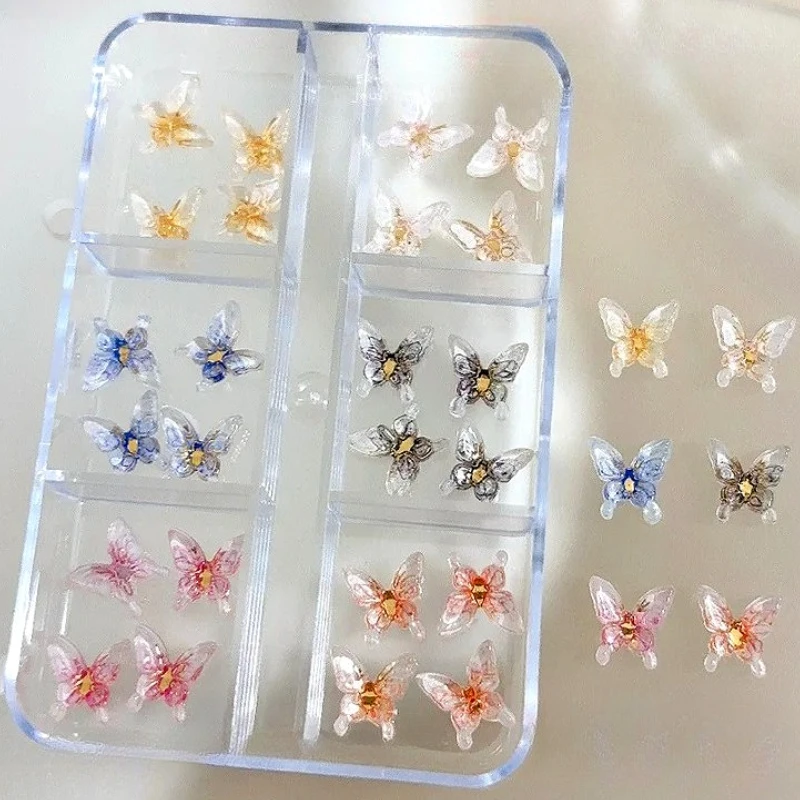 

Dreamy Ice Transparent Resin Butterfly Bowknot Pearl Wreath Snowflake Christmas Tree Star Nail Art Accessories Decorations Tool
