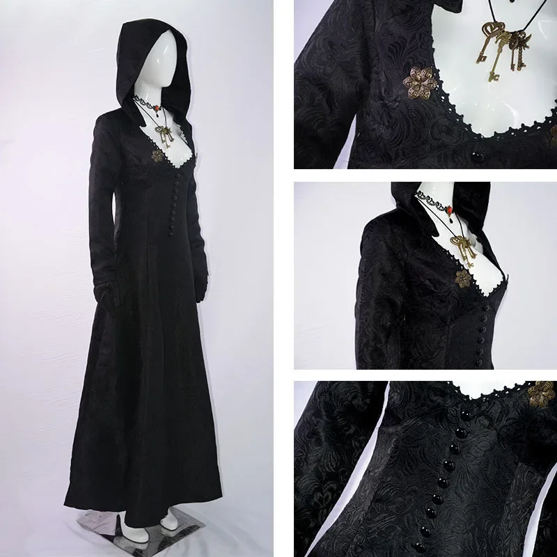 女性のための娘とベルギーのコスプレ衣装、女性のゲームの村、大人のヴァンパイアドレス、ハロウィーンの服