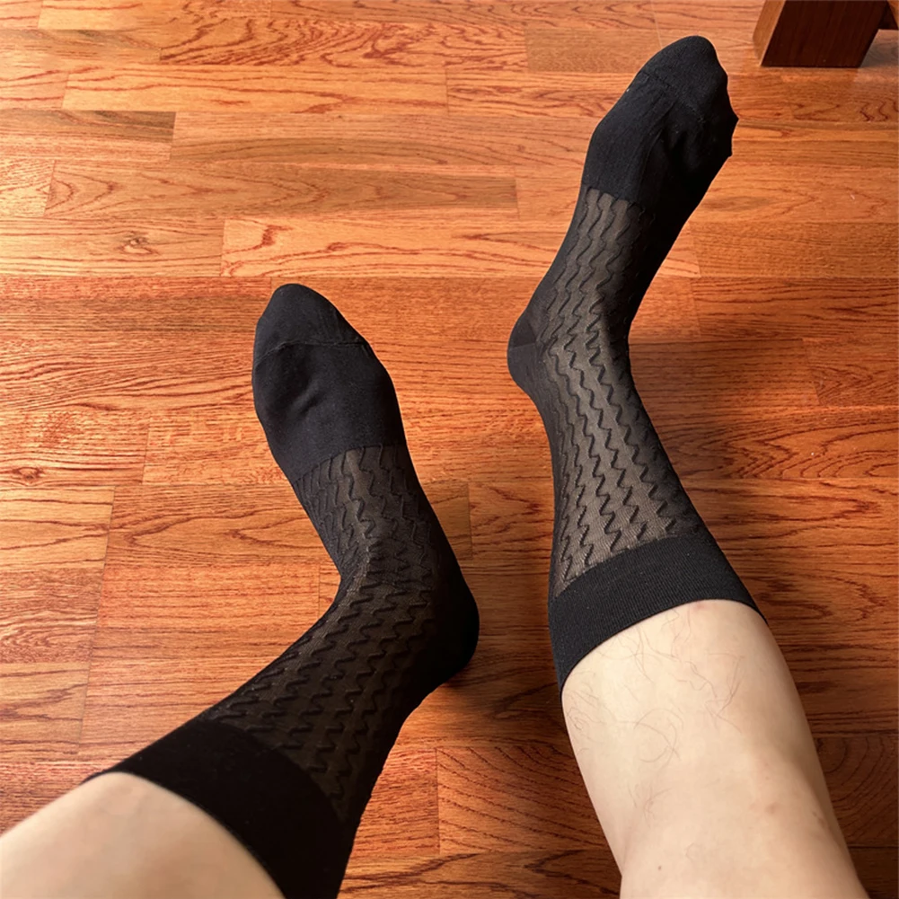 Formal Business Socks Dress Tube Socks Formal Events Breathable Wave Pattern Socks Breathable Socks Fashion Accessories
