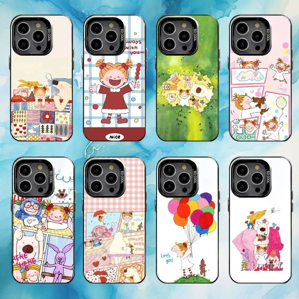 

Lucky Girl Whimsical World Phone Case For iPhone17,16,15,14,13,12,11 Plus,Pro Max Black Candy silver phone case