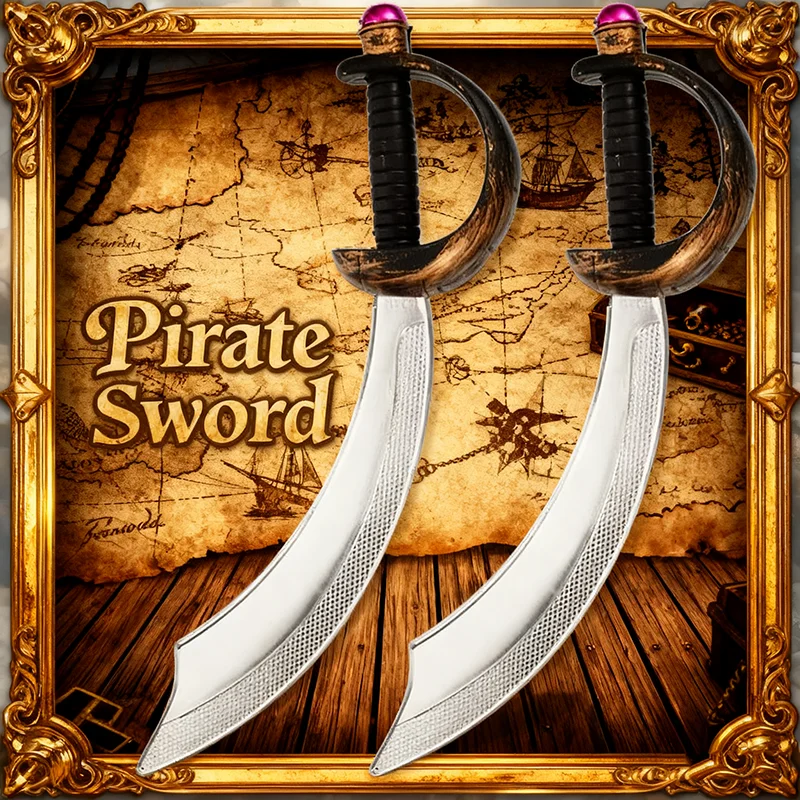 

2pcs Pirate Halloween Cosplay Costume Party Props Plastic Pirates Simulation Pirates Sword Kid Cosplay Gift Pirate Swords