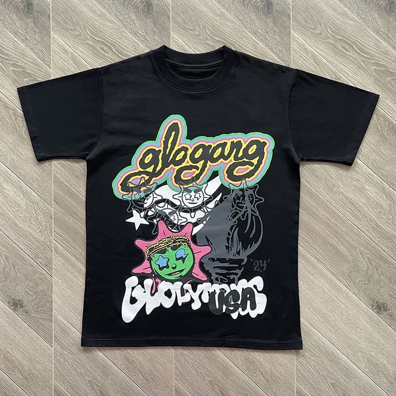 

Retro Classic Pattern Printed Cotton T-shirt with Fashion Printed Streetwear Fashion Soft Fabric Men's and Women's Summer Wear