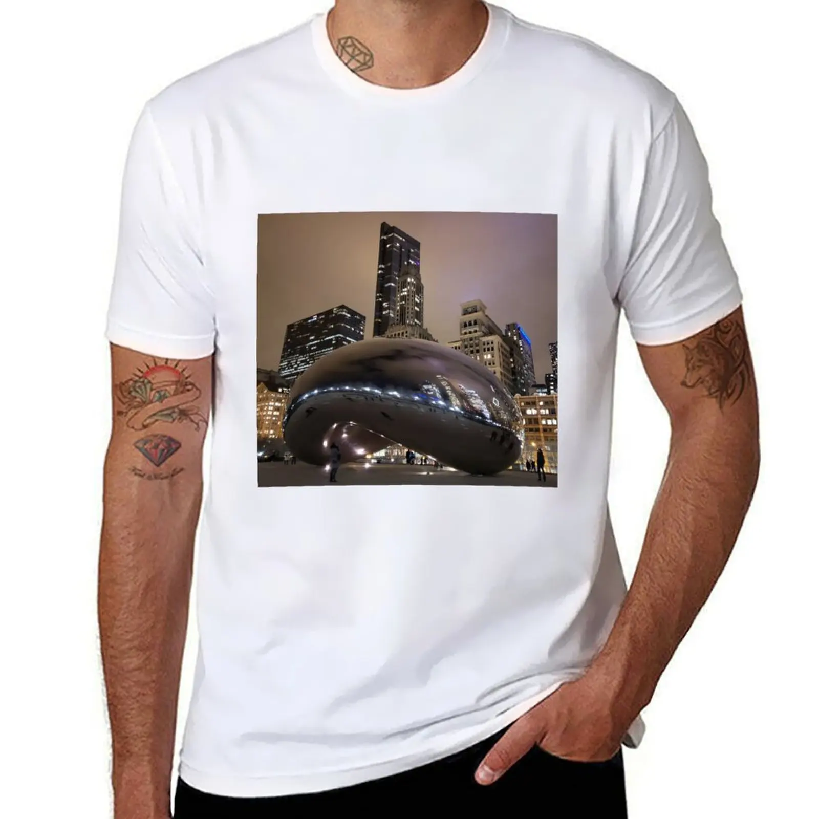 

Chi-town millennium park T-Shirt man t shirts for men t shirt custom print T-Shirt