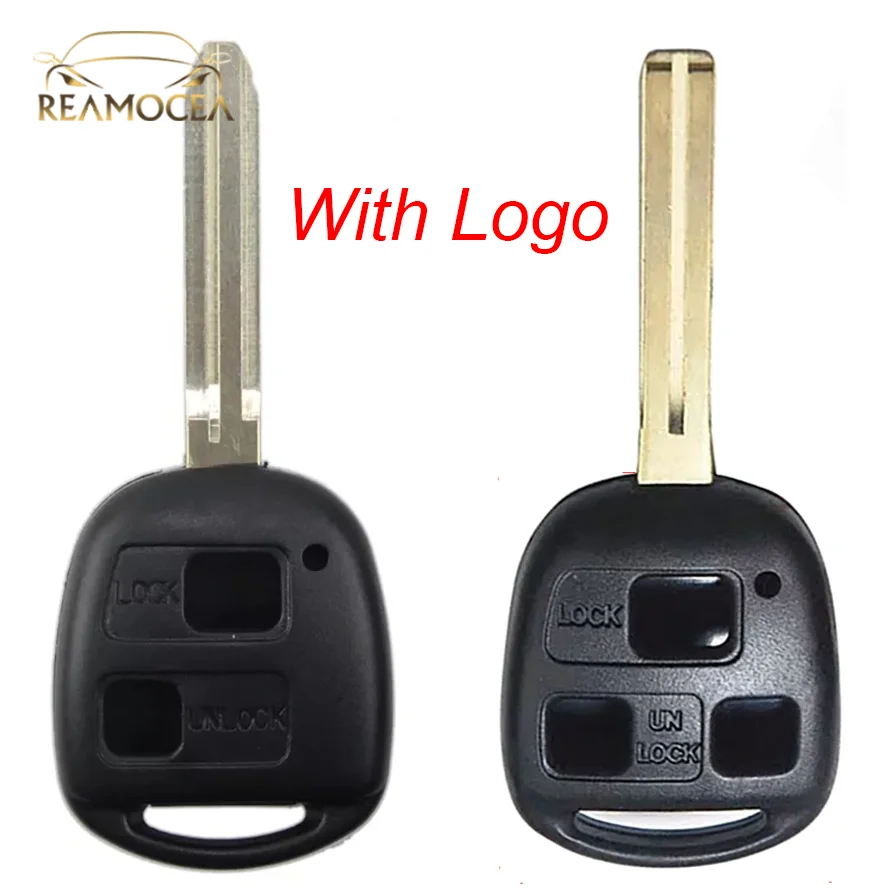 Reamocea 1x Remote Car Key Shell Fit For Toyota Corolla Land Cruiser YARIS CAMRY RAV4 3 Buttons Fob Key Case Logo Replacement