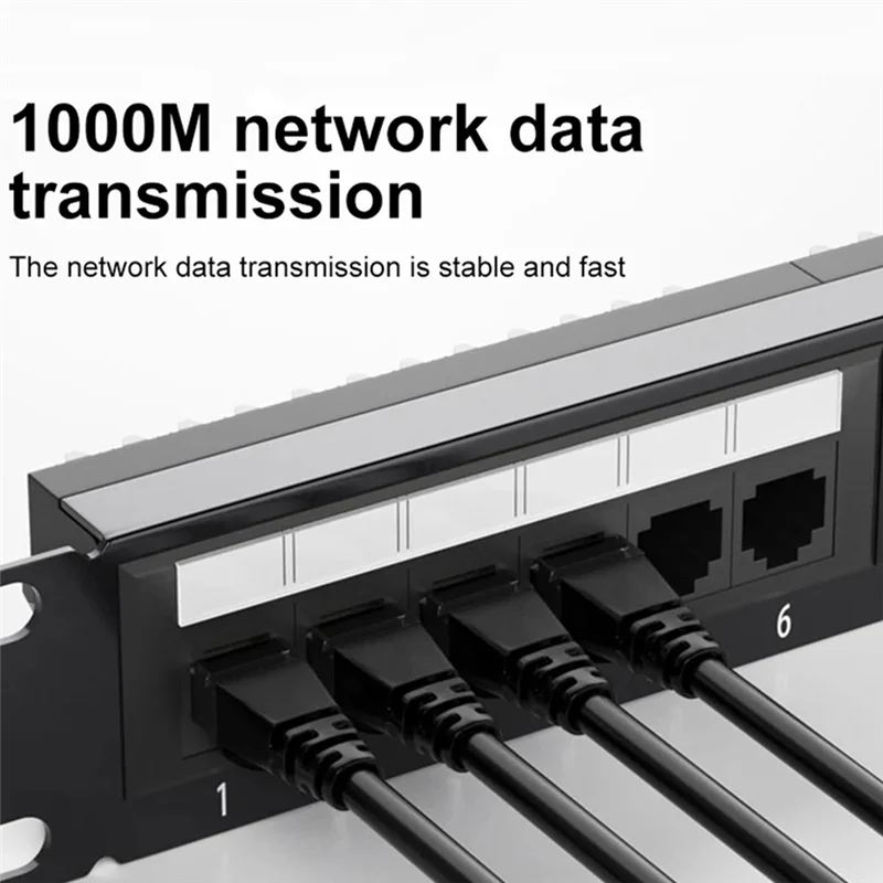 24 포트 CAT6 UTP RJ45 패치 패널 19인치 1U 케이블 프레임 페이스플레이트 랙 마운트 50U 금도금, 후면