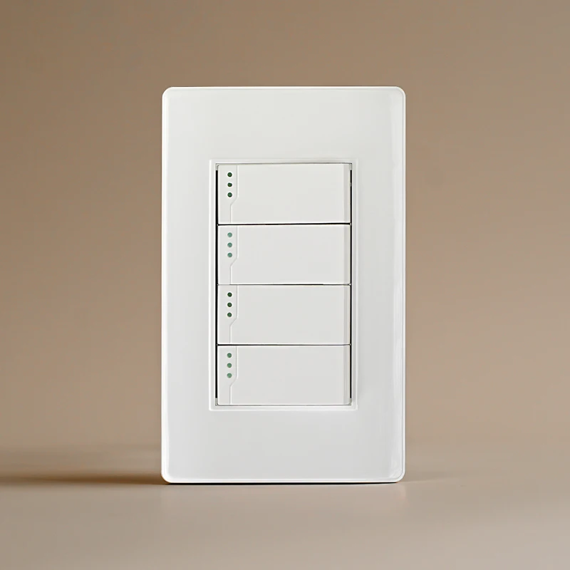 

South American four position switch white 118*72mm wall switch PC panel 16A 250V three open single dual control Plastic switch