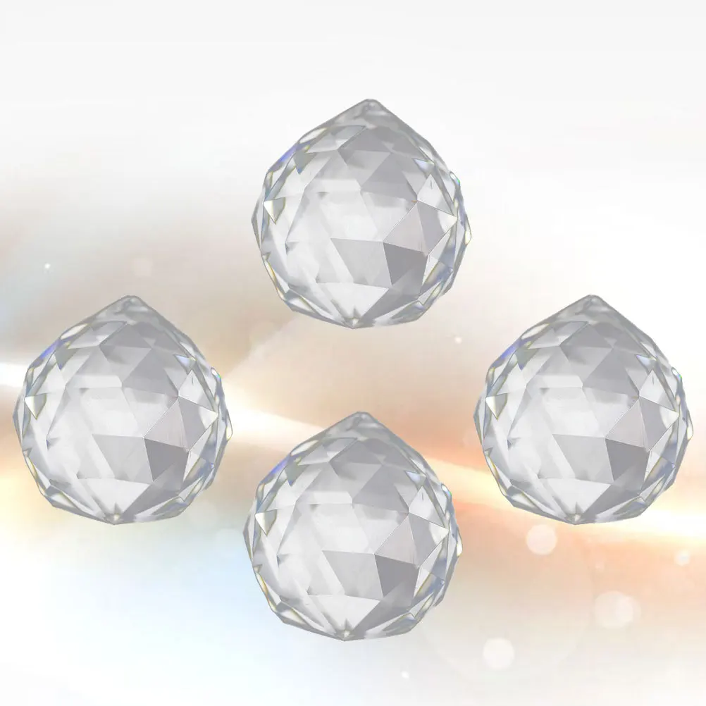 

4Pcs Crystal Pendant Hanging Decoration Clear Colorful Durable Artifical Crystal for Wedding Party Door Window Decor