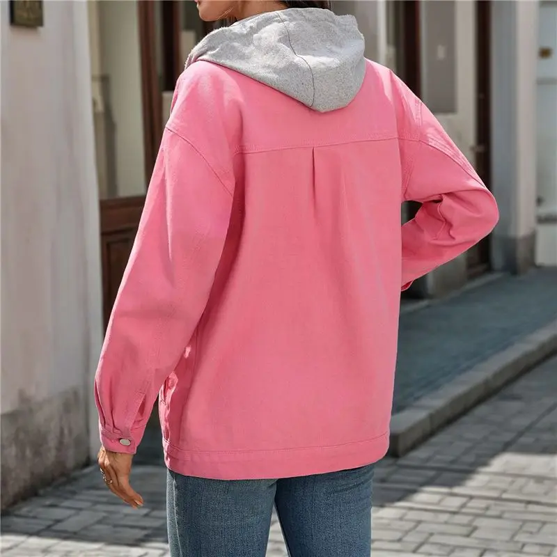 【البيع الساخن!】سترة نسائية كاجوال بأكمام طويلة وزر طية صدر السترة ملابس خارجية فضفاضة على طراز صديقها سترة عصرية من قماش الدنيم #2