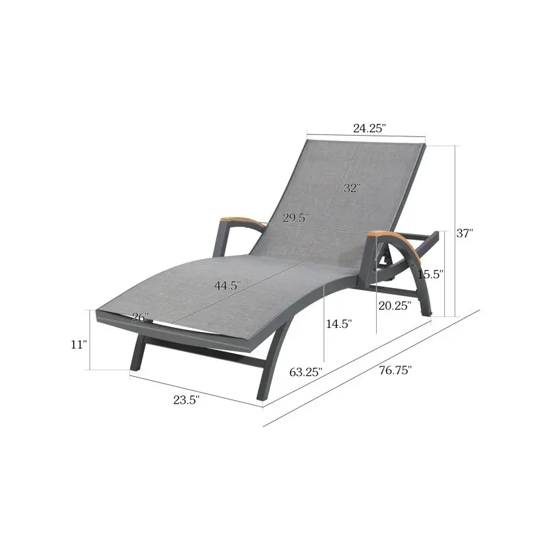 ！@Dwoo Beach Outdoor Swimming Pool Lounger Chair One Piece Aluminum Frame Waterproof Lounger Bed