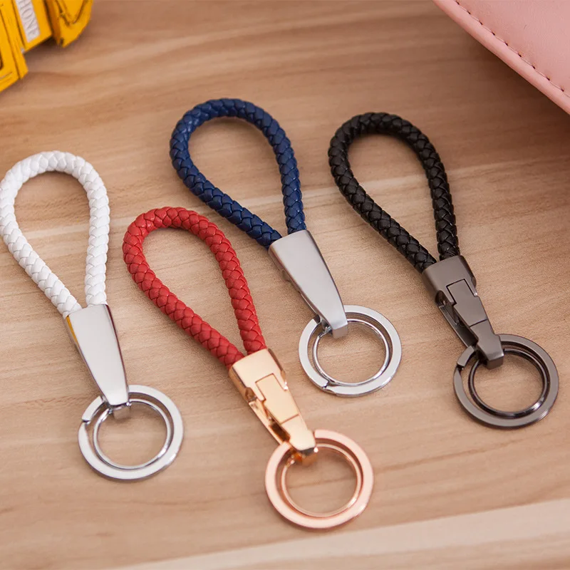 Jobon Women Men Fashion Braided Rope Car Keychain  Luxury Custom Lettering for Key Ring Holder Bag Pendant Best Gift for Jewelry