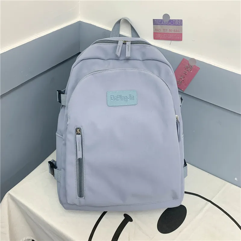 Teen Girl School Bag Solid Large Capacity Middle Student Multifunction Backpack Youth Women High Quality Waterproof Bags