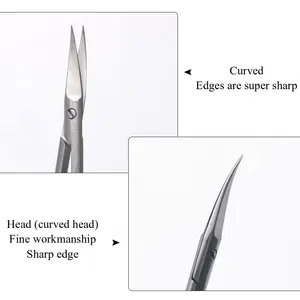 Chirurgische Schere aus Edelstahl, gerade oder gekrümmte Spitze, Goldfaust, Zahnarztwerkzeugen, Instrument des Zahnlabors 6 Hauptverkaufsgold -Pingo -Seiten - №3