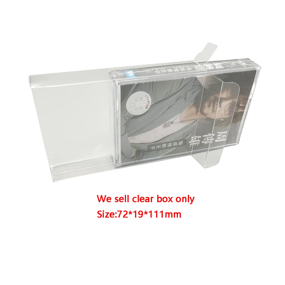 

100PCS Clear protective PET cover Case For Tape box collection display storage protection box