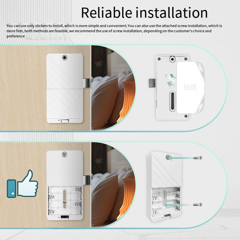 Smart Bluetooth Cabinet Drawer Lock Tuya Keyless IC Card Unlock Monitoring App Remote Control for Locker Wood Door