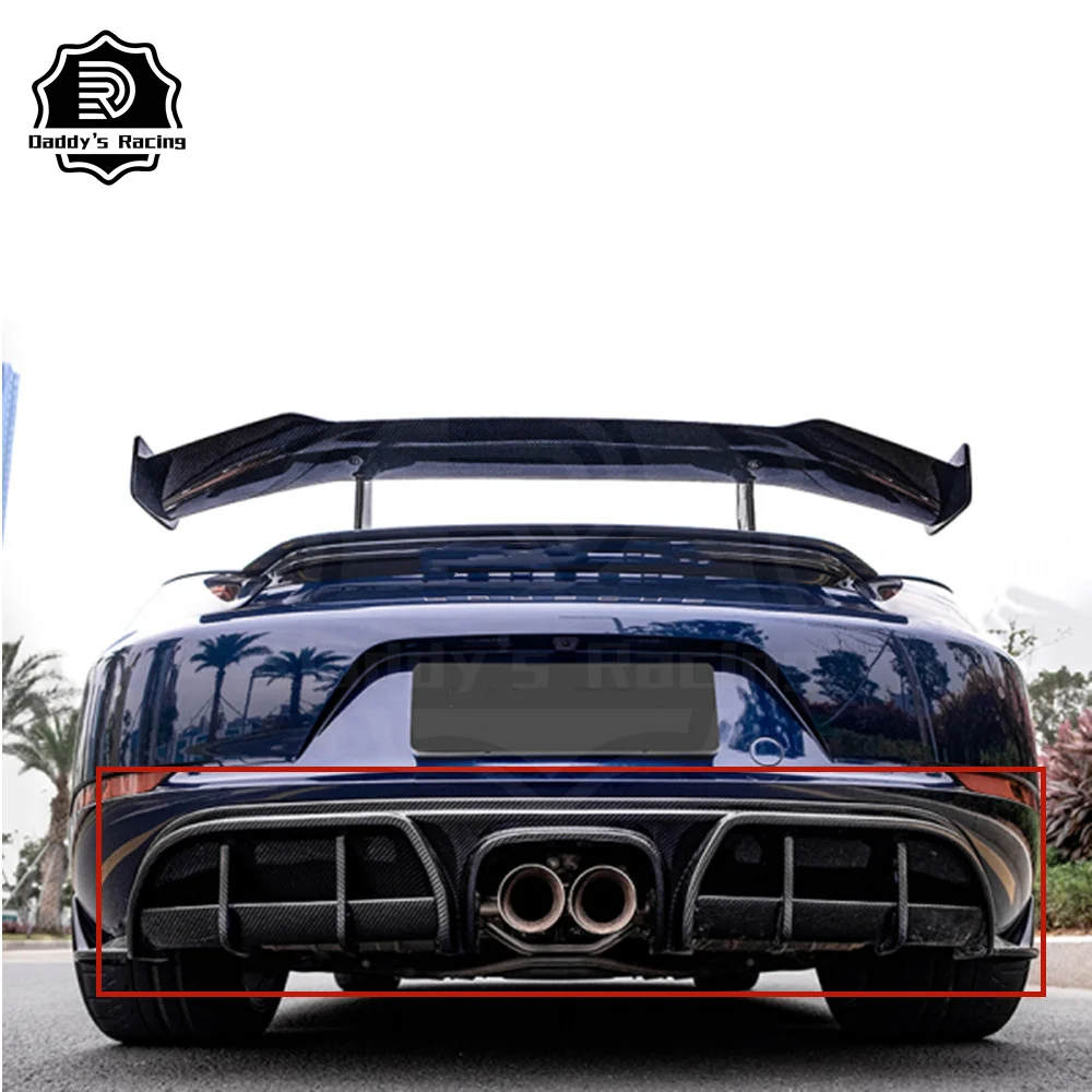 

Dry Carbon Fiber Rear Bumper Diffuser Lip Fit For 2016-2020 718 DD Style High Quality Car Tuning