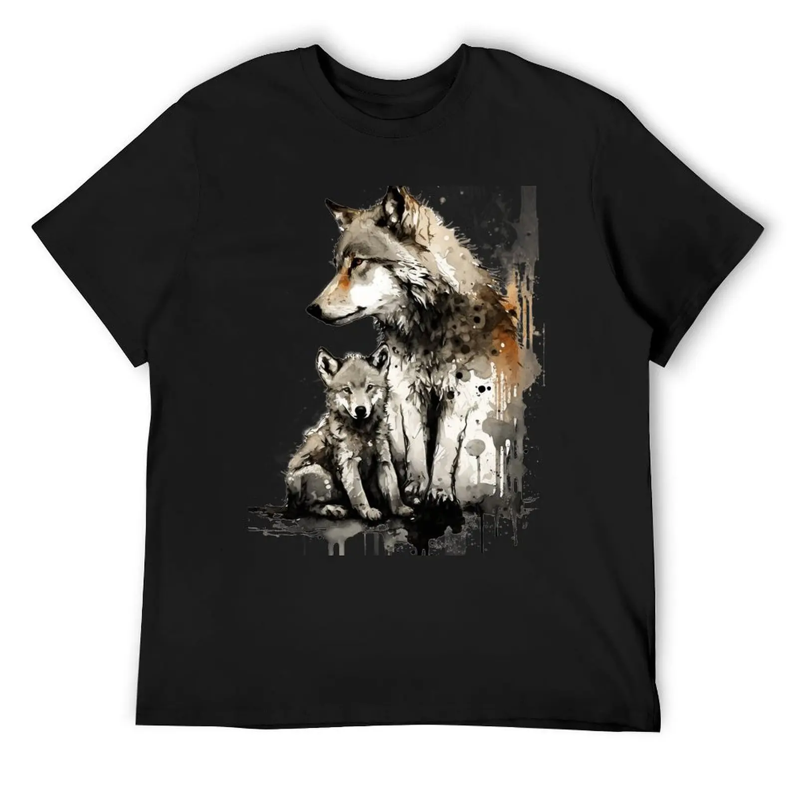 

Wolf Mother & Baby - Banksy Style - 20% Donated to Tusk T-Shirt customs blacks mens graphic t-shirts pack