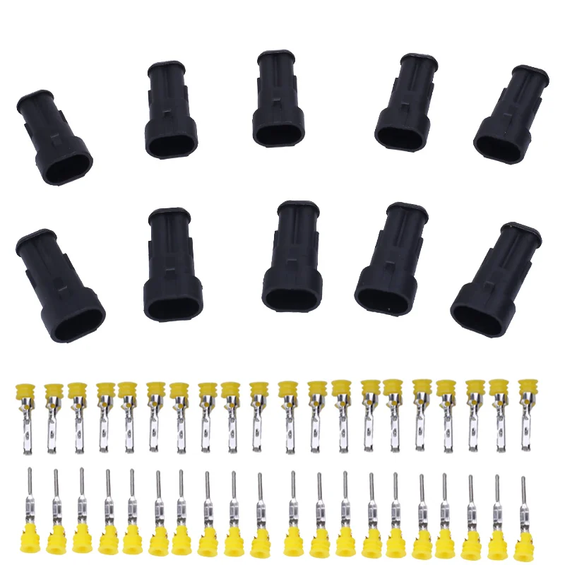 10 Kit 2 Pin impermeabile Plug Seal Sealing spina del connettore del cavo del cavo elettrico impermeabile per Auto Auto