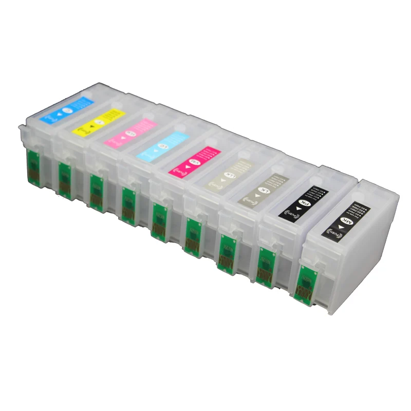 CISSPLAZA 1set empty Refillable ink cartridges compatible for Epson P600 With ARC Chip surecolor SC-P600 T7601 - T7609