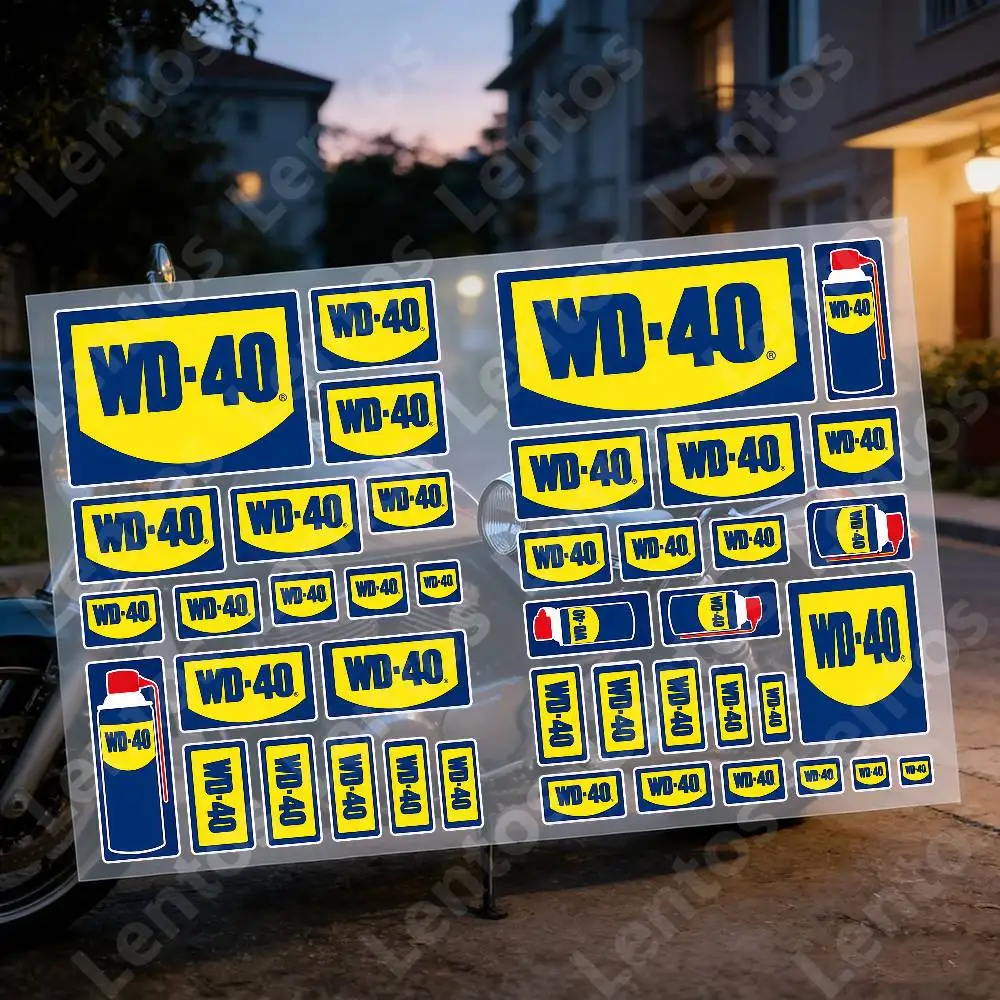 W-W-D-40 Motorcycle Reflective Stickers Waterproof Decals For Helmet Scooter Fuel Tank Toolbox Racing