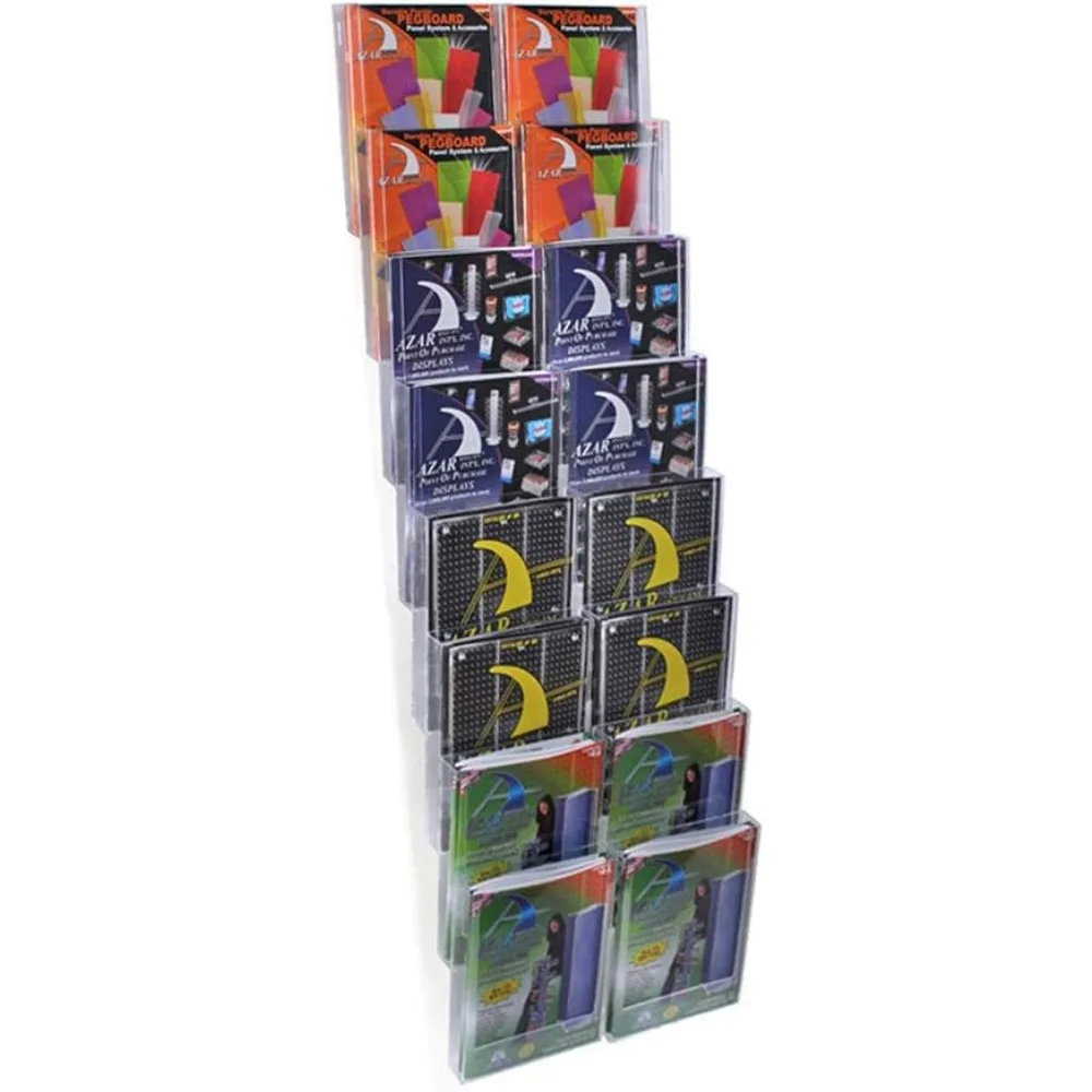 Azar 252325 16-Compartment Letter-Size Wall-Mounted Display Organizer