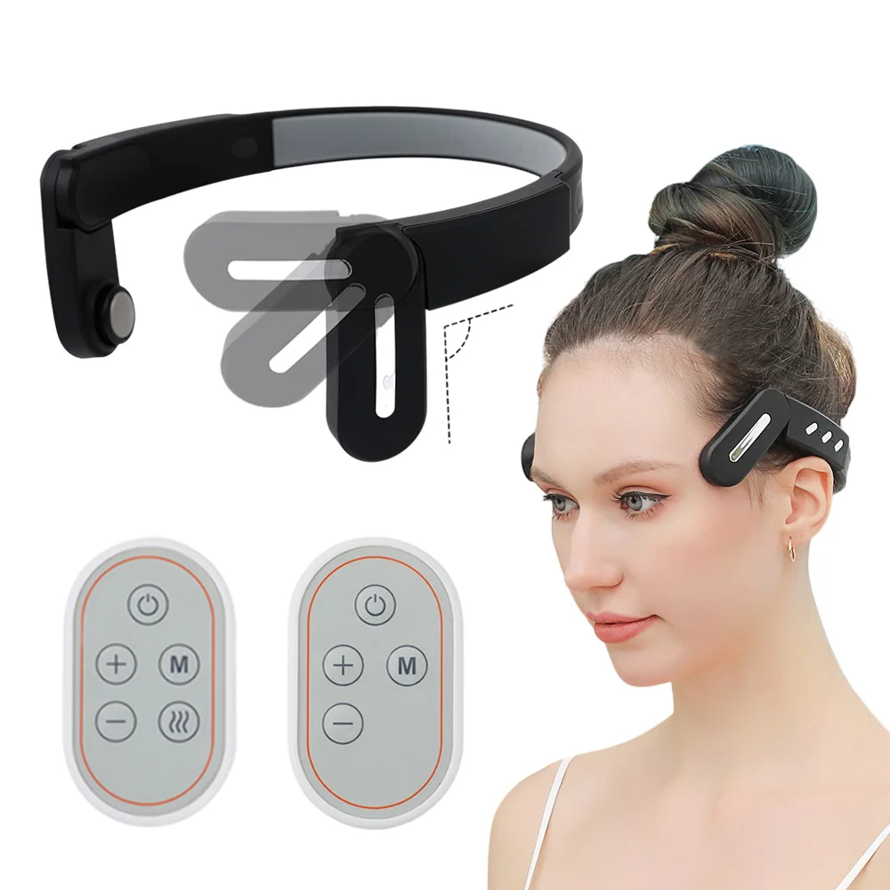 Electric Head Massager Electrotherapy Stress Relax EMS Vibration Bluetooth Music for Temple Muscle Massage Stimulation Machine f