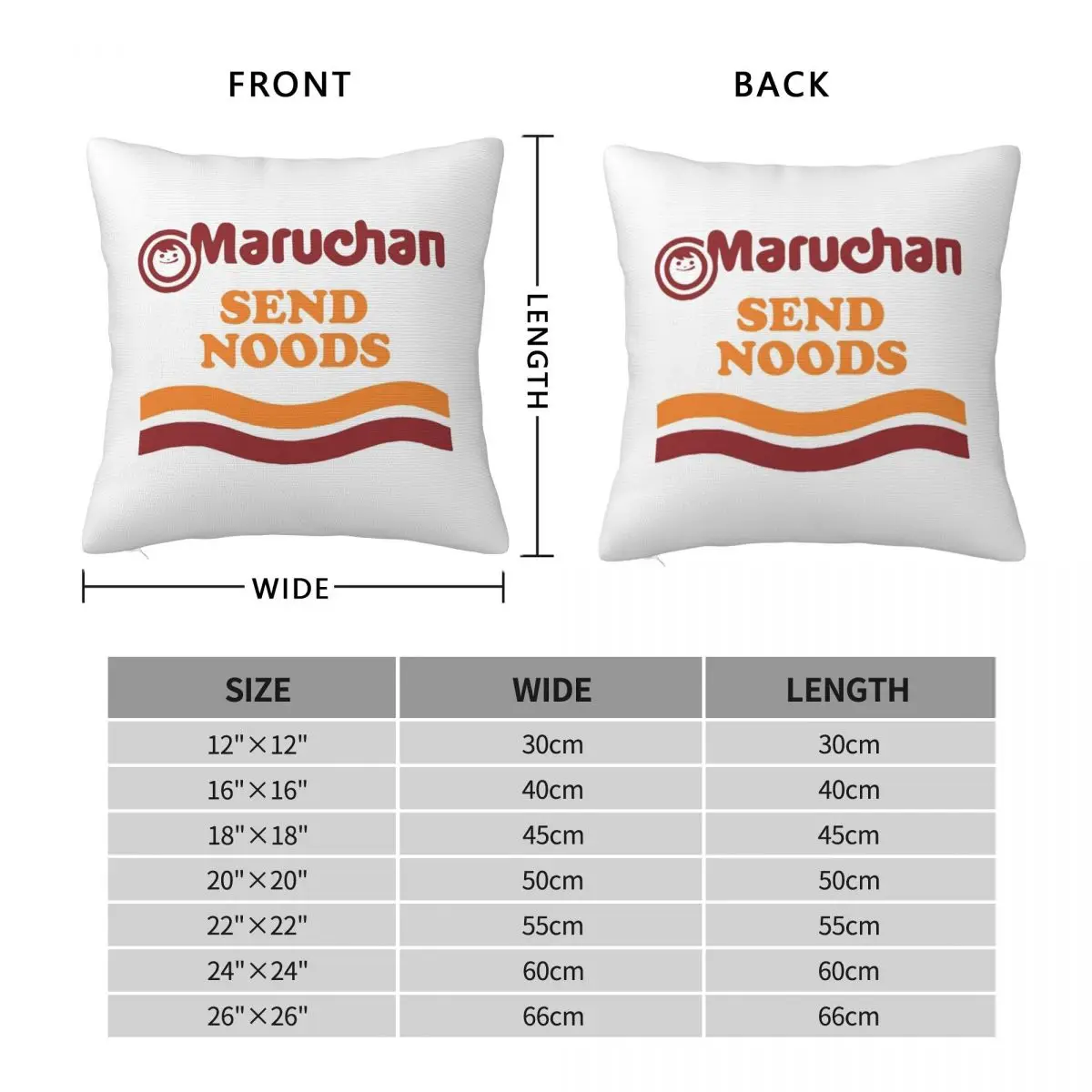 Send Noods Square Pillowcase Polyester Linen Velvet Creative Zip Decor Throw Pillow Case Car Cushion Cover