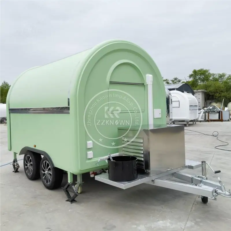 US Europe Standard Food Truck Food Trailer Mobile Kitchen Catering Coffee Cart With Sliding Window for Sale