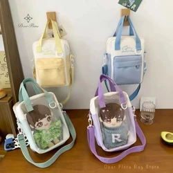 Girls New Cute 20cm Doll Bag Y2K Versatile Transparent Pocket Shoulder Crossbody Bags Simple Basic Ita Bag Student Handbag Purse