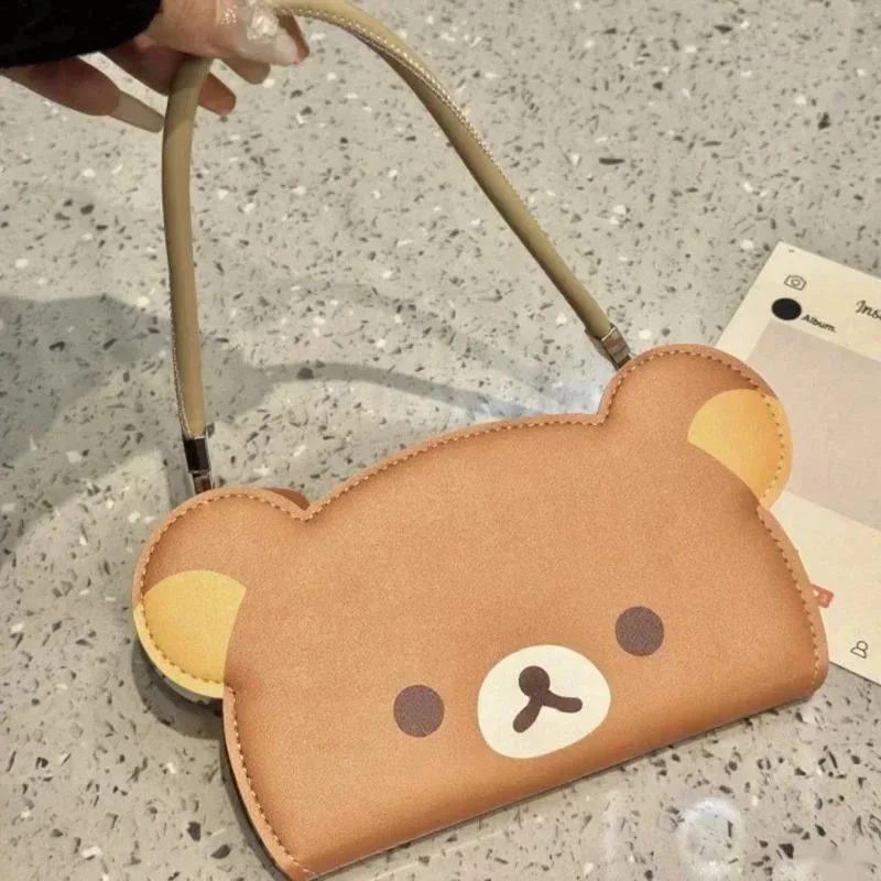 

iPhone 16/15/14/13 Leather Flip Case with Wristband – Adorable Korean Cartoon Bear Design, Magnetic Cover for Women Girls