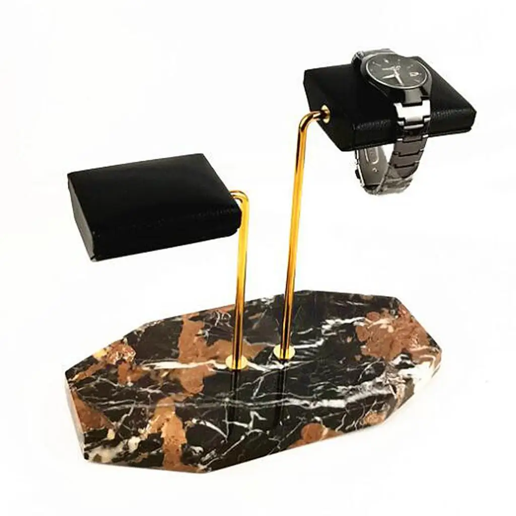 - Handcrafted Leather and Marble Watch Display Stand for both Men' Women's Wrist The Perfect Luxury Gift