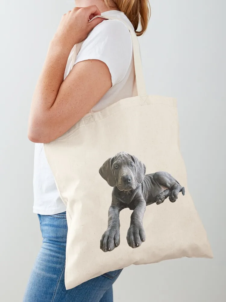 

Great Dane Blue Puppy Dog Tote Bag Handbags women Women's bags shopping trolley bag Reusable bags