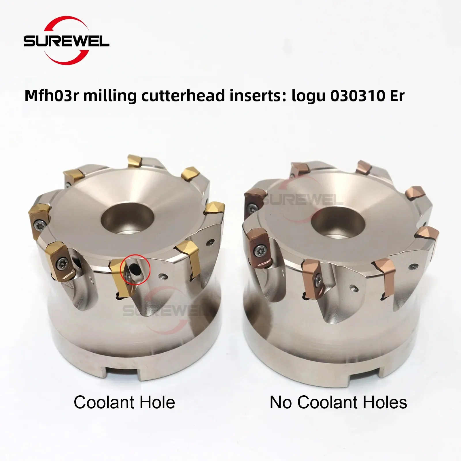 MFH03R Milling Cutterhead Fast Feed Surface Milling Cutter Coolant Hole 50 63mm for LOGU030310ER Insert Milling Fast Feed Handle