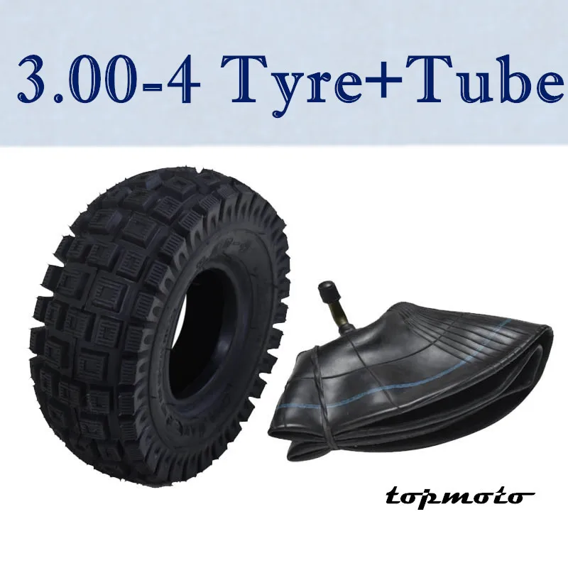 

1set 3.00-4 Tire + Tube (10"x3", 260x85) Tyre Inner Tube Outer Pocket Bike Electric Scooter Go Kart ATV Quad