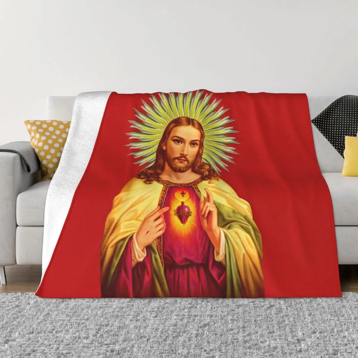 Jesus Biblical References Blankets Soft Warm Flannel Throw Blanket Cover for Bed Living room Picnic Travel Home Couch