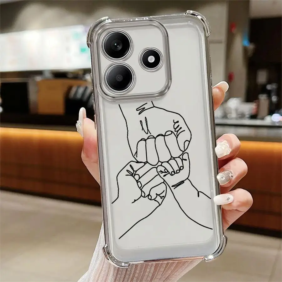 Custodia protettiva per telefono per Redmi Note 10 Lite 11 12 13 10s 11s 9S 14 Pro Plus A Family Tre con linee