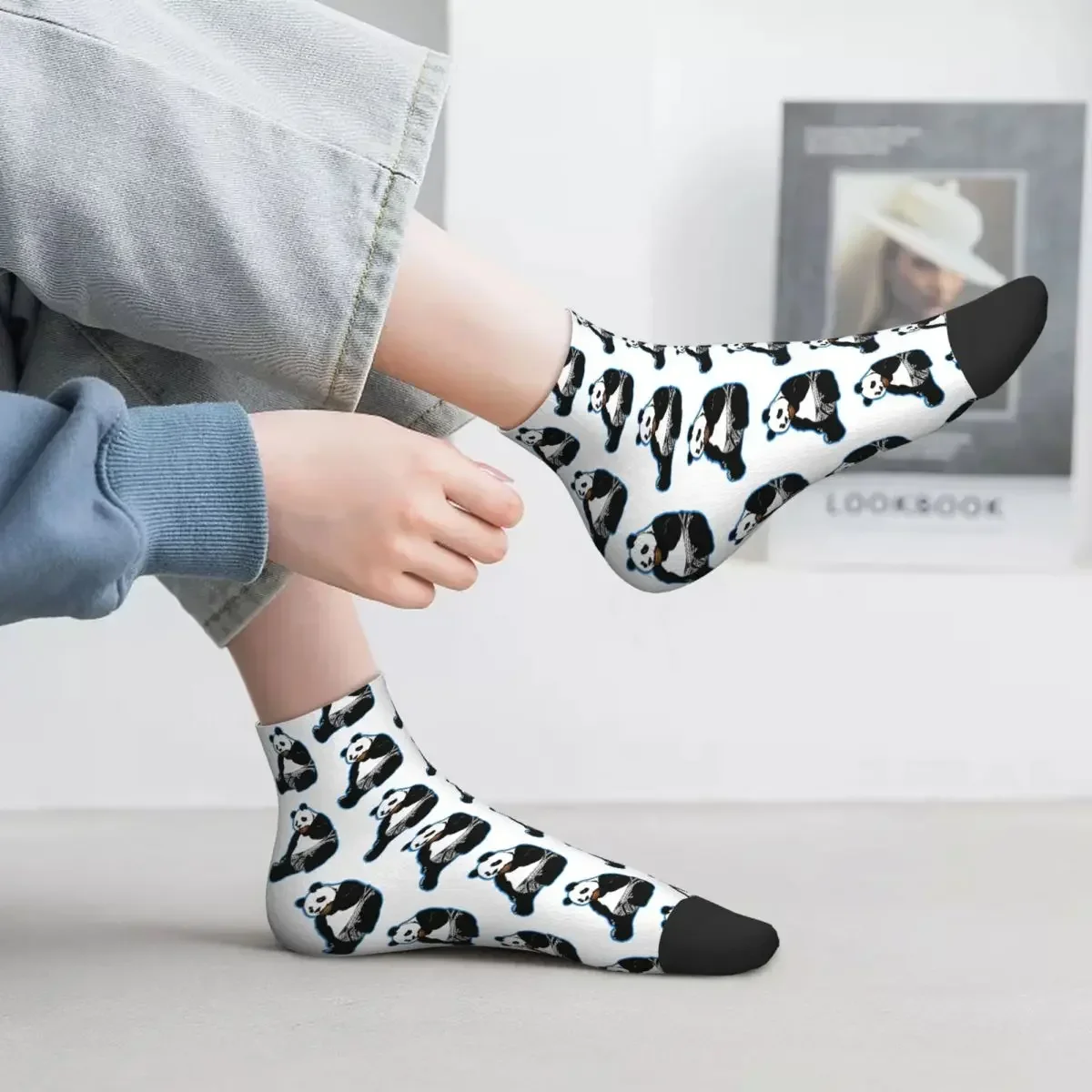 Kavnotik Panda Socks Harajuku High Quality Stockings All Season Socks Accessories for Unisex Birthday Present