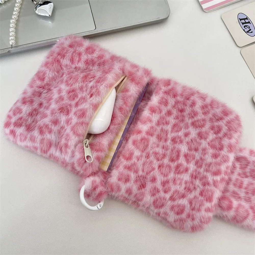 لطيف المرأة محفظة نسائية للعملات المعدنية حافظة للبطاقات الوردي ليوبارد طباعة الكورية موضة المحفظة حامل بطاقة للفتيات المحمولة لطيف حقيبة تخزين صغيرة