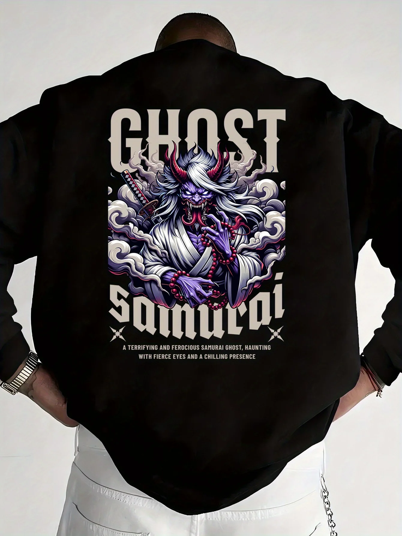 

Осенние и зимние мужские и женские толстовки с графическим принтом Ghost Samurai, повседневные свободные брендовые уличные спортивные тренировочные бренды