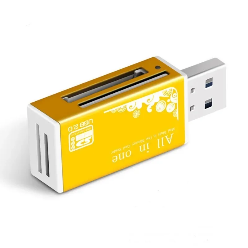 Adaptateur de lecteur de carte Micro SD 4 en 1, SDHC MMC USB T-Flash M2 MS Duo USB 2.0, 4 emplacements