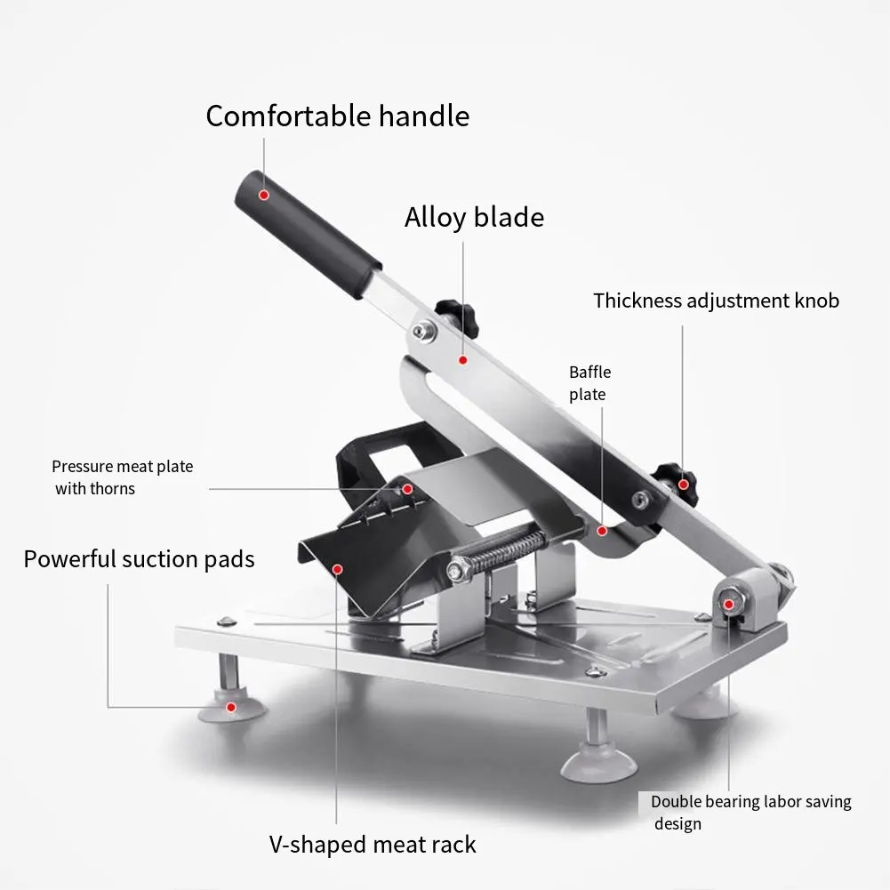 

Table Slicer Stainless Steel Frozen Meat Cutting Machine Adjustable Thickness Beef Herb Mutton Rolls Cutter Kitchen Accessories