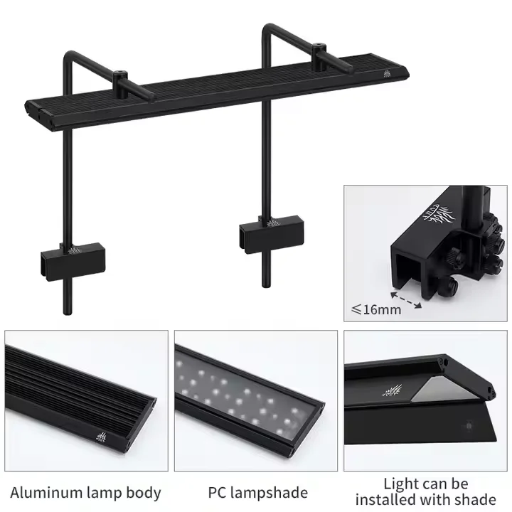 Week Aqua M Pro Series Aquarium LED Light for Nano fish tank with Cycle Timer Nano Tank with Bracket for Aquatics Plants lamp
