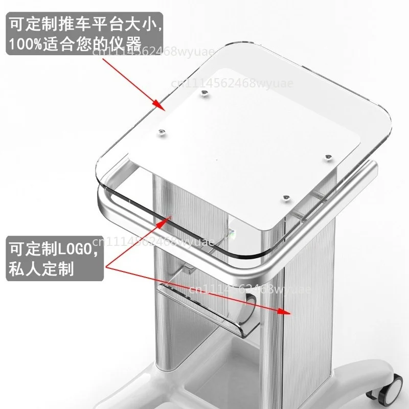 Aluminum Trolleys Beauty Salon Instrument Tool Trolley Cart Acrylic Base Dental Clinic B Ultrasound Customization Medical Cart