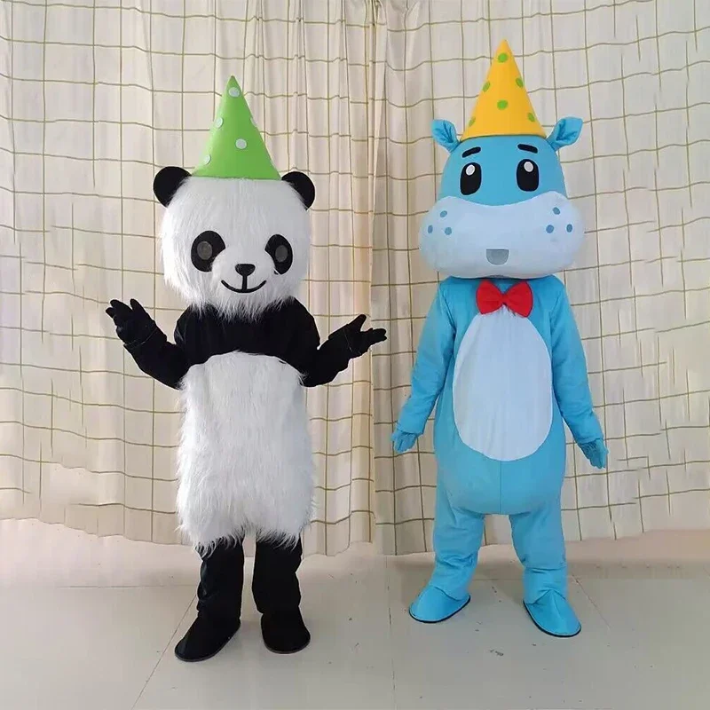 Natal animal cosplay trajes da mascote girafa macaco elefante panda hipopótamo leão tigre festival mascote desempenho terno