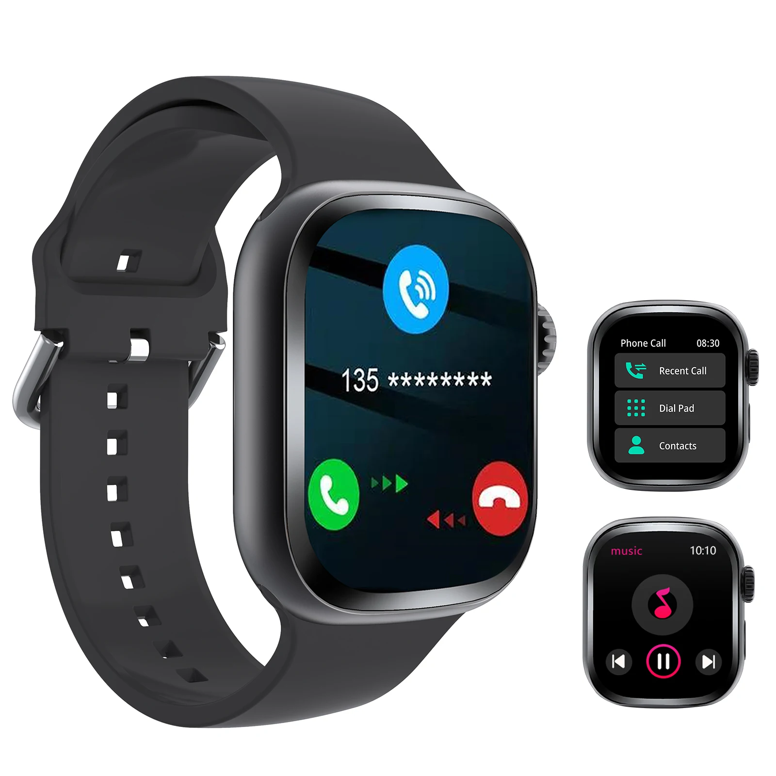 

Smart Watch, Wireless Call/Dial, Sports Watch, Multiple APP Alerts, Customized Wallpaper, Compatible with iPhone/Andriod