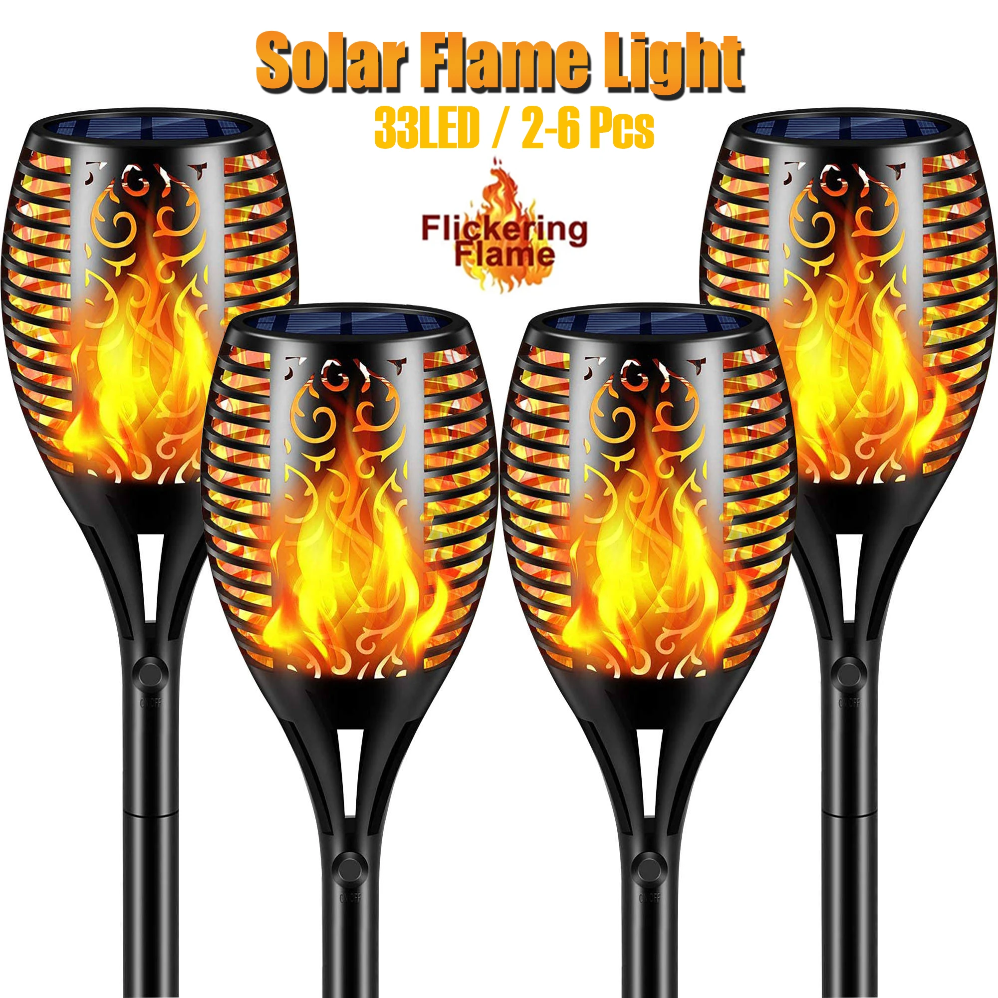 

Solar Flame Light Torch Flickering Lights Waterproof Outdoor Garden Decoration Dancing Flame Lawn Path Yard Patio Led Floor Lamp