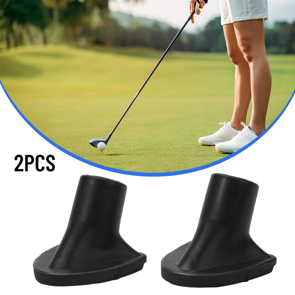 2pcs Golf Bag Feet Mat Rubber Lightweight Portable Alignment Rod Covers Golf Bag Stand Supplies Replacement Accessories